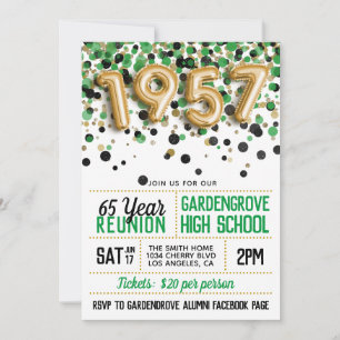 1957 High School College Reunion Invitation