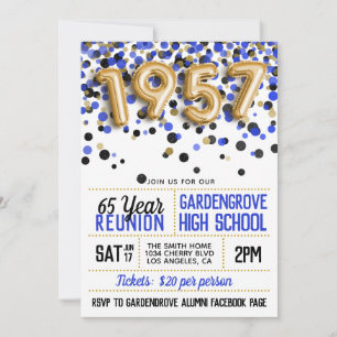 1957 High School College Reunion Invitation