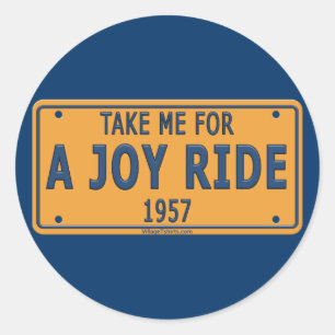 1957 Joy Ride Car Classic Round Sticker