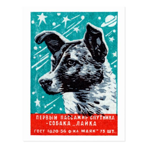Image of 1957 Laika the Space Dog Postcard
