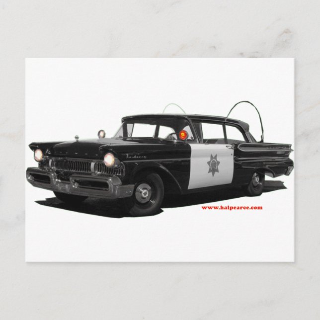 1957-mercury-monterey-highway-patrol-car postcard (Front)