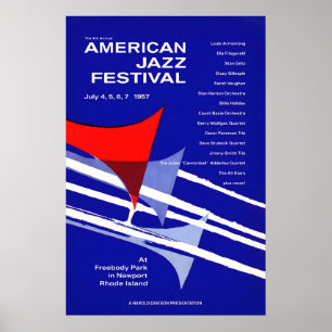 1957 Newport Jazz Festival jazz poster - Basie at