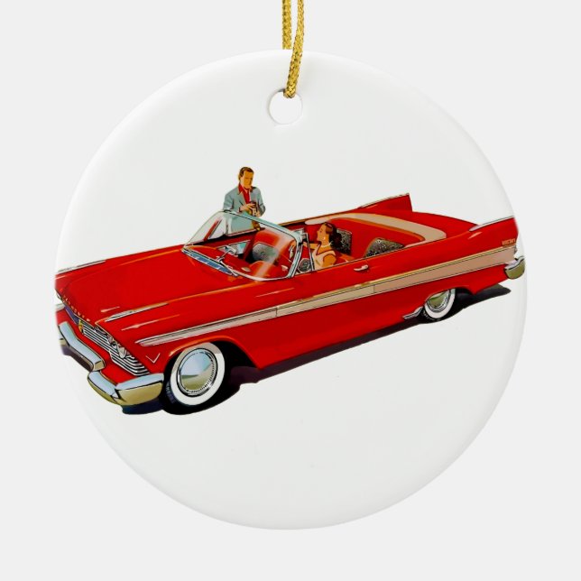 1957 Plymouth Belvedere Convertible Coupe Ceramic Tree Decoration (Front)