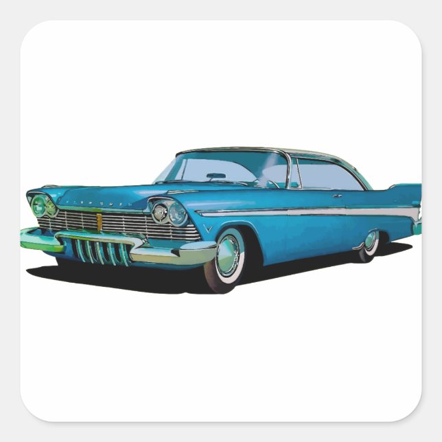 1957 Plymouth Belvedere Sport Coupe Square Sticker (Front)