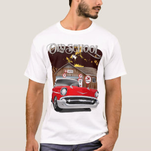 1957 Red and White Old School Chevy Bel Air T-Shirt