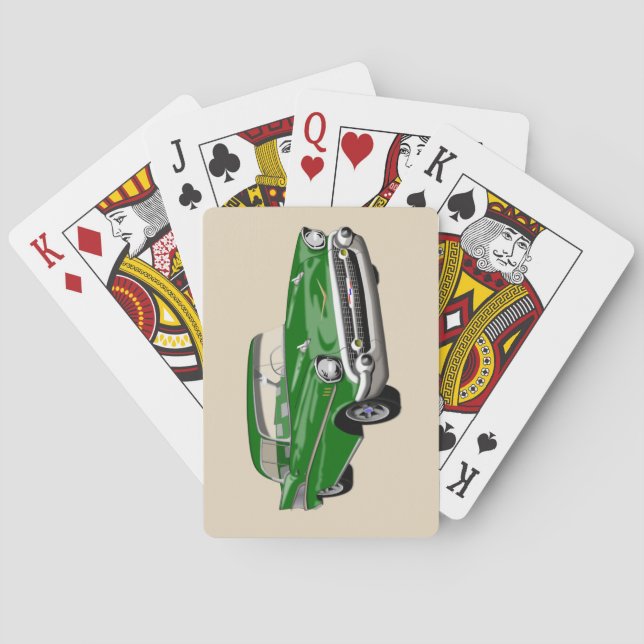 1957 Shoebox Playing Cards in Green (Back)
