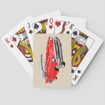 1957 Shoebox Playing Cards in Red and White
