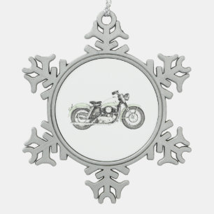 1957 Sportster Motorcycle Snowflake Pewter Christmas Ornament