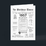 1957 The Year You Were Born Birthday Card<br><div class="desc">Step into the past with our captivating 1957 birthday card! Overflowing with pivotal moments and enthralling facts, it's tailor-made for your special day. This birthday card is packed with intriguing insights and snapshots of life during that era. From noteable events like the first colour TV broadcast, the birth of rock...</div>