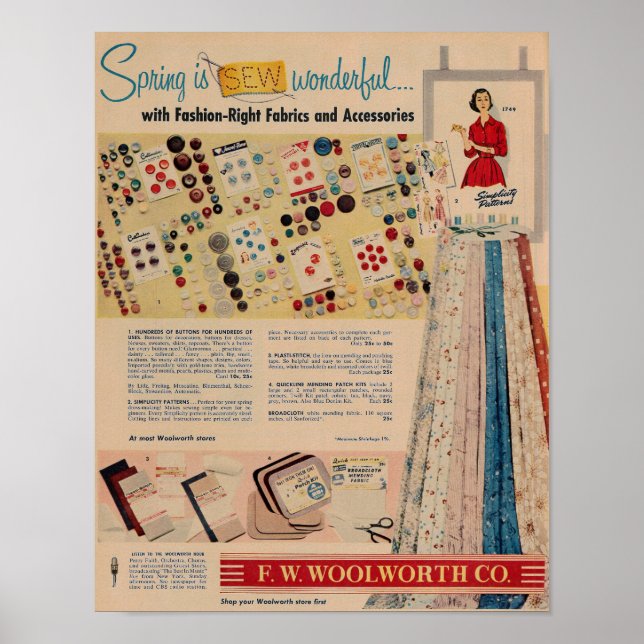 1957 Woolworth Ad Poster (Front)