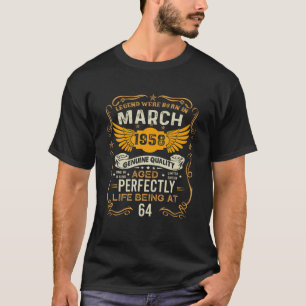 1958 64 Years Old Gift Vintage March 1958 64Th Bir T-Shirt