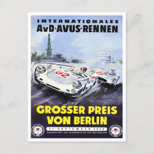 1958 Berlin Grand Prix vintage racing Postcard
