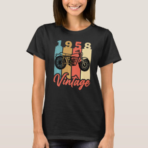 1958 Birth Year Vintage Retro Motorcycle Birthday T-Shirt