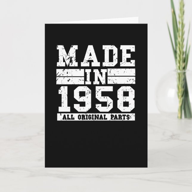 1958 Birthday Vintage Saying Card (Front)