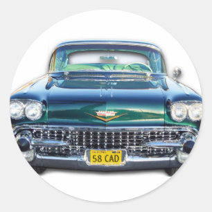 1958 CADILLAC CLASSIC ROUND STICKER