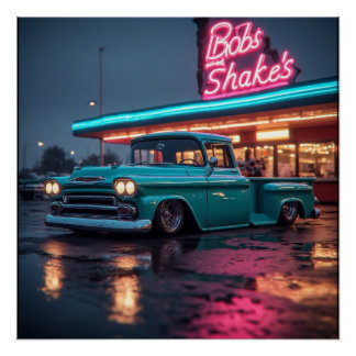 1958 Chevy Apache Custom Truck cruising Poster