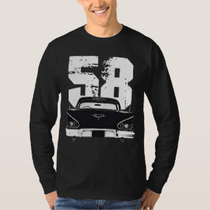 1958 Chevy Impala Back View with Year Silhouette T-Shirt