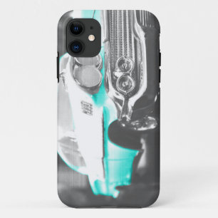1958 chevy impala bright blue classic car iPhone 11 case