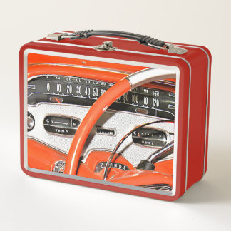 1958 Classic Car Dashboard Metal Lunch Box