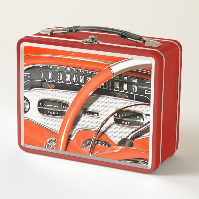 1958 Classic Car Dashboard Metal Lunch Box (Front)