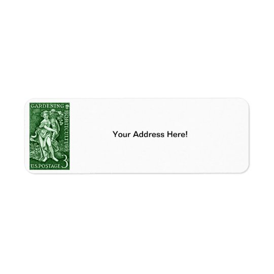 1958 Gardening + Horticulture Stamp Return Address Label