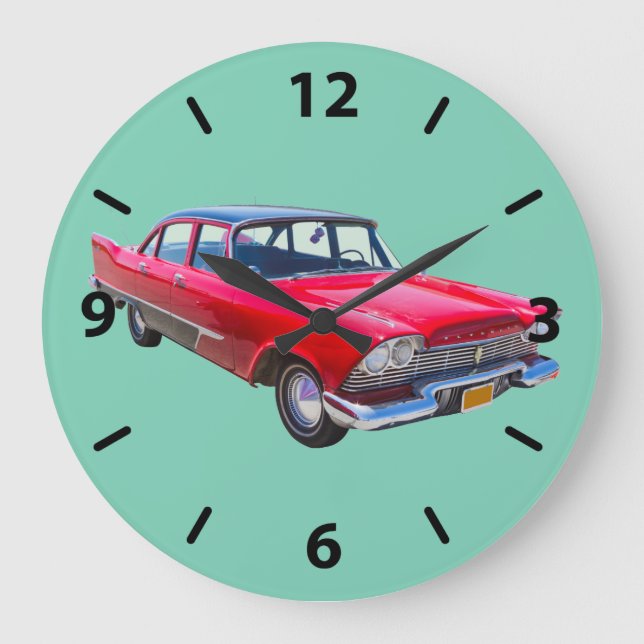 1958 Plymouth Savoy Classic Antique Car Large Clock (Front)