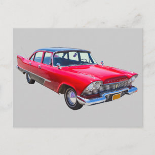 1958 Plymouth Savoy Classic Antique Car Postcard