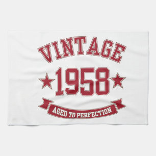 1958 Vintage Aged to Perfection Tea Towel