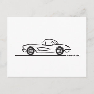 1959 1960 Chevrolet Corvette Hardtop Postcard