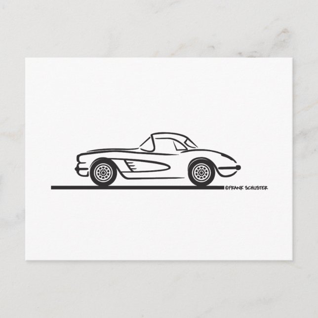 1959 1960 Chevrolet Corvette Hardtop Postcard (Front)