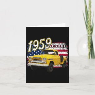 1959 59 Apache Truck 4th Of July American Card