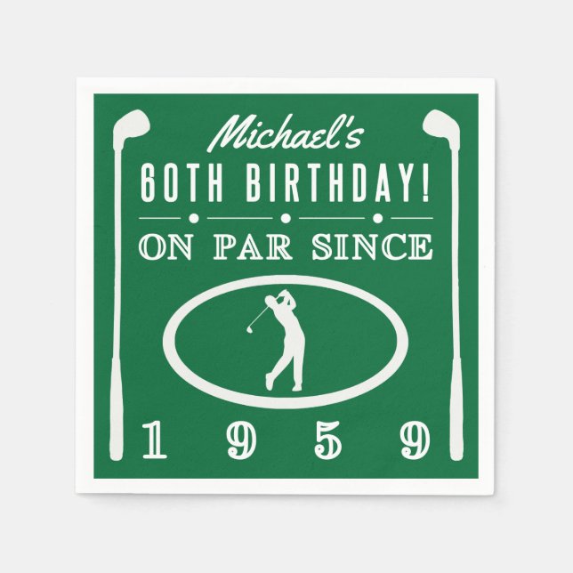1959 60th Birthday For Golfers Napkin (Front)