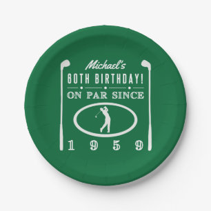 1959 60th Birthday For Golfers Paper Plate