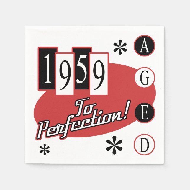 1959 60th Birthday MidCentury Napkin (Front)