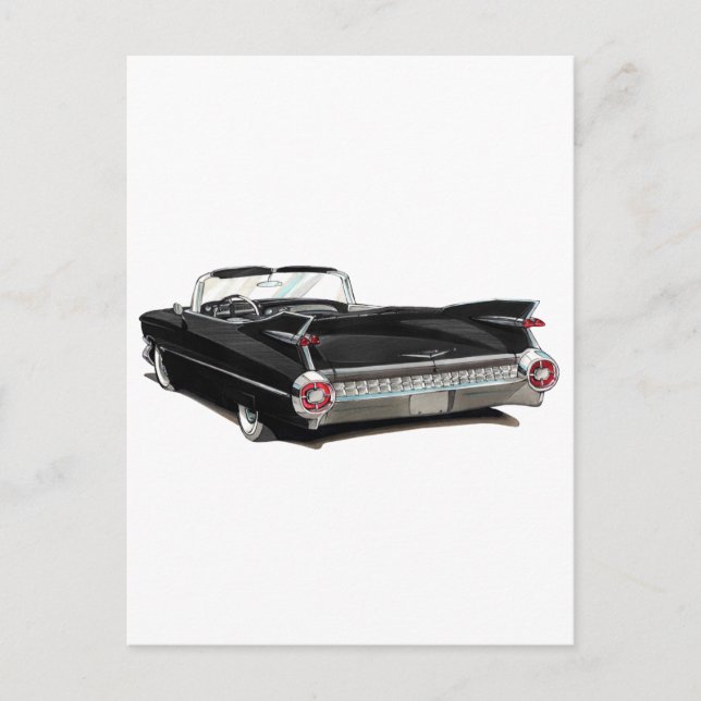 1959 Cadillac Black Car Postcard (Front)