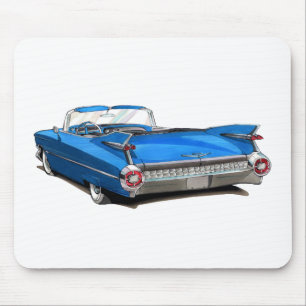 1959 Cadillac Blue Car Mouse Mat