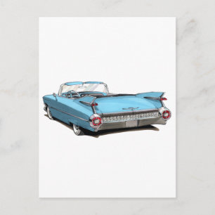1959 Cadillac Lt Blue Car Postcard