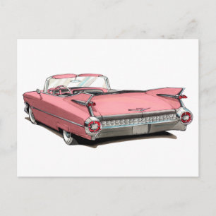 1959 Cadillac Pink Car Postcard