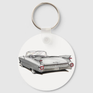 1959 Cadillac White Car Key Ring