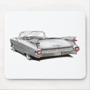 1959 Cadillac White Car Mouse Mat
