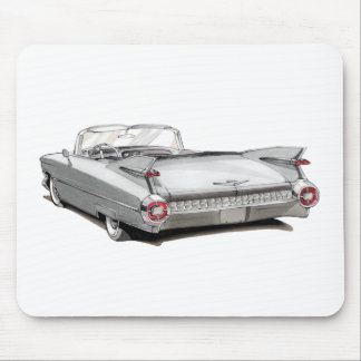 1959 Cadillac White Car Mouse Mat