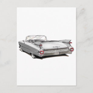 1959 Cadillac White Car Postcard