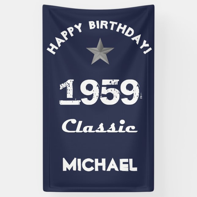 1959 Classic 60th Birthday Celebration Banner (Vertical)