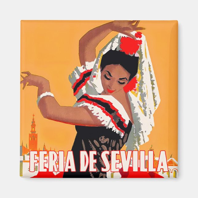 1959 Feria de Sevilla vintage travel Magnet (Front)