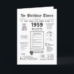 1959 The Year You Were Born Birthday Card<br><div class="desc">Step into the past with our captivating 1959 birthday card! Overflowing with pivotal moments and enthralling facts, it's tailor-made for your special day. This birthday card is packed with intriguing insights and snapshots of life during that era. From noteable events like the first colour TV broadcast, the birth of rock...</div>