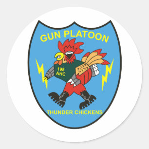 195th Assault Helicopter Co Classic Round Sticker