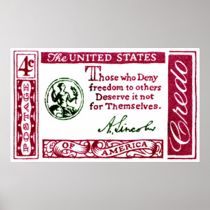 1960 Abraham Lincoln American Credo Poster