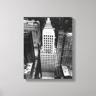1960:  An aerial view of a Chicago skyscraper Canvas Print