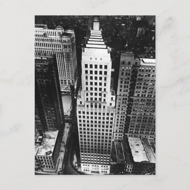 1960:  An aerial view of a Chicago skyscraper Postcard (Front)