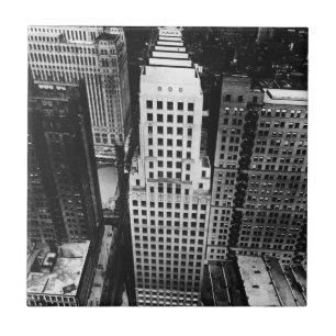 1960:  An aerial view of a Chicago skyscraper Tile
